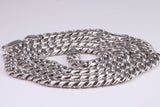 Gents heavy 26 inch Chain, Flat Diamond cut Curb Links, made from solid Sterling Silver, 26 Inches Long x 6 mm wide, British Hallmarked