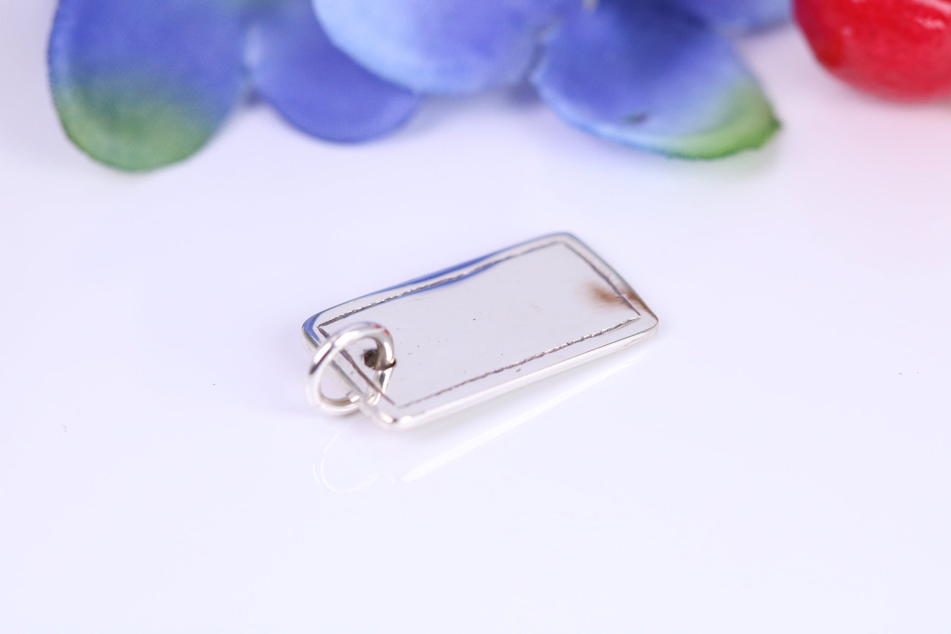 Name Tag Charm / Pendant, Made from Solid 925 Grade Sterling Silver, Complete with Attachment Link