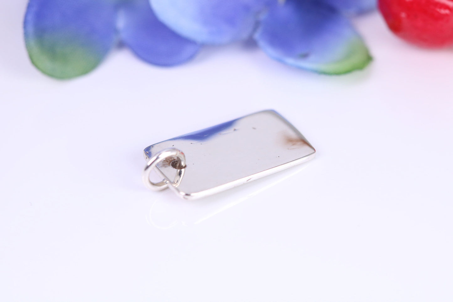 Name Tag Charm / Pendant, Made from Solid 925 Grade Sterling Silver, Complete with Attachment Link