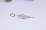 Golf Ball and Tee Charm, Traditional Charm, Made from Solid Cast 925 Grade Sterling Silver, Complete with Attachment Link