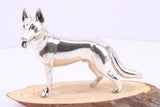Standing Alsatian Miniature Figurine, Made from Cast 925 Grade Sterling Silver with British Hallmark