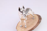 Standing Alsatian Miniature Figurine, Made from Cast 925 Grade Sterling Silver with British Hallmark