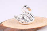 Swan Miniature Figurine, Made from Cast 925 Grade Sterling Silver with British Hallmark