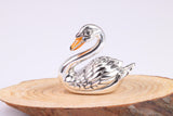 Swan Miniature Figurine, Made from Cast 925 Grade Sterling Silver with British Hallmark