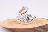 Swan Miniature Figurine, Made from Cast 925 Grade Sterling Silver with British Hallmark
