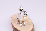 Rabbit Miniature Figurine, Made from Cast 925 Grade Sterling Silver with British Hallmark