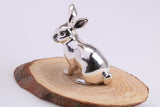 Rabbit Miniature Figurine, Made from Cast 925 Grade Sterling Silver with British Hallmark