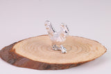 Large Standing Rooster Figurine, Made from Solid Cast 925 Grade Sterling Silver with British Hallmark