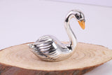 Swan Miniature Figurine, Made from Cast 925 Grade Sterling Silver with British Hallmark