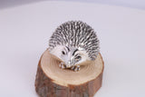 Hedgehog Miniature Figurine, 38 mm Long, Made from Cast 925 Grade Sterling Silver with British Hallmark