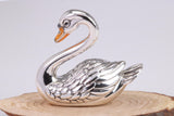 Swan Miniature Figurine, Made from Cast 925 Grade Sterling Silver with British Hallmark