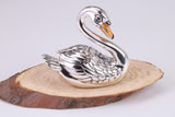 Swan Miniature Figurine, Made from Cast 925 Grade Sterling Silver with British Hallmark
