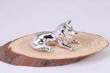 Collie Dog Miniature Figurine, Made from Cast 925 Grade Sterling Silver with British Hallmark