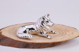 Collie Dog Miniature Figurine, Made from Cast 925 Grade Sterling Silver with British Hallmark