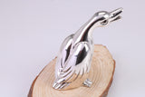 Duck Miniature Figurine, Made from Cast 925 Grade Sterling Silver with British Hallmark