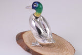 Duck Miniature Figurine, Made from Cast 925 Grade Sterling Silver with British Hallmark