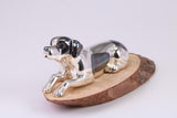 Spotty Dog Miniature Figurine, Made from Cast 925 Grade Sterling Silver with British Hallmark