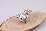 Small Rabbit Miniature Figurine, Made from Cast 925 Grade Sterling Silver with British Hallmark