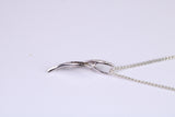 Black and White Natural Diamonds set solid White Gold Pendant with 18 inch long Chain