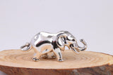 Elephant Miniature Figurine, Made from Cast 925 Grade Sterling Silver with British Hallmark