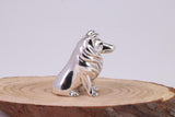 Collie Dog Miniature Figurine, Made from Cast 925 Grade Sterling Silver with British Hallmark
