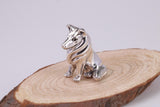 Collie Dog Miniature Figurine, Made from Cast 925 Grade Sterling Silver with British Hallmark
