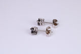 Real Black Diamond Stud Earrings Made from 9ct White Gold, Black Diamonds Measuring 5 mm Round