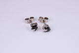 Real Black Diamond Stud Earrings Made from 9ct White Gold, Black Diamonds Measuring 5 mm Round