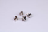 Real Black Diamond Stud Earrings Made from 9ct White Gold, Black Diamonds Measuring 5 mm Round