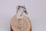 46 mm Tall Stallion Miniature Figurine, Made from Cast 925 Grade Sterling Silver with British Hallmark