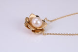 Flower Cubic Zirconia set Necklace and Earrings, Made from solid Sterling Silver, 18ct Yellow Gold Plated