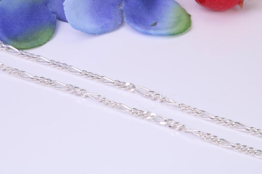 Figaro Chain, Made from solid 925 graded Sterling Silver, 16 inches long