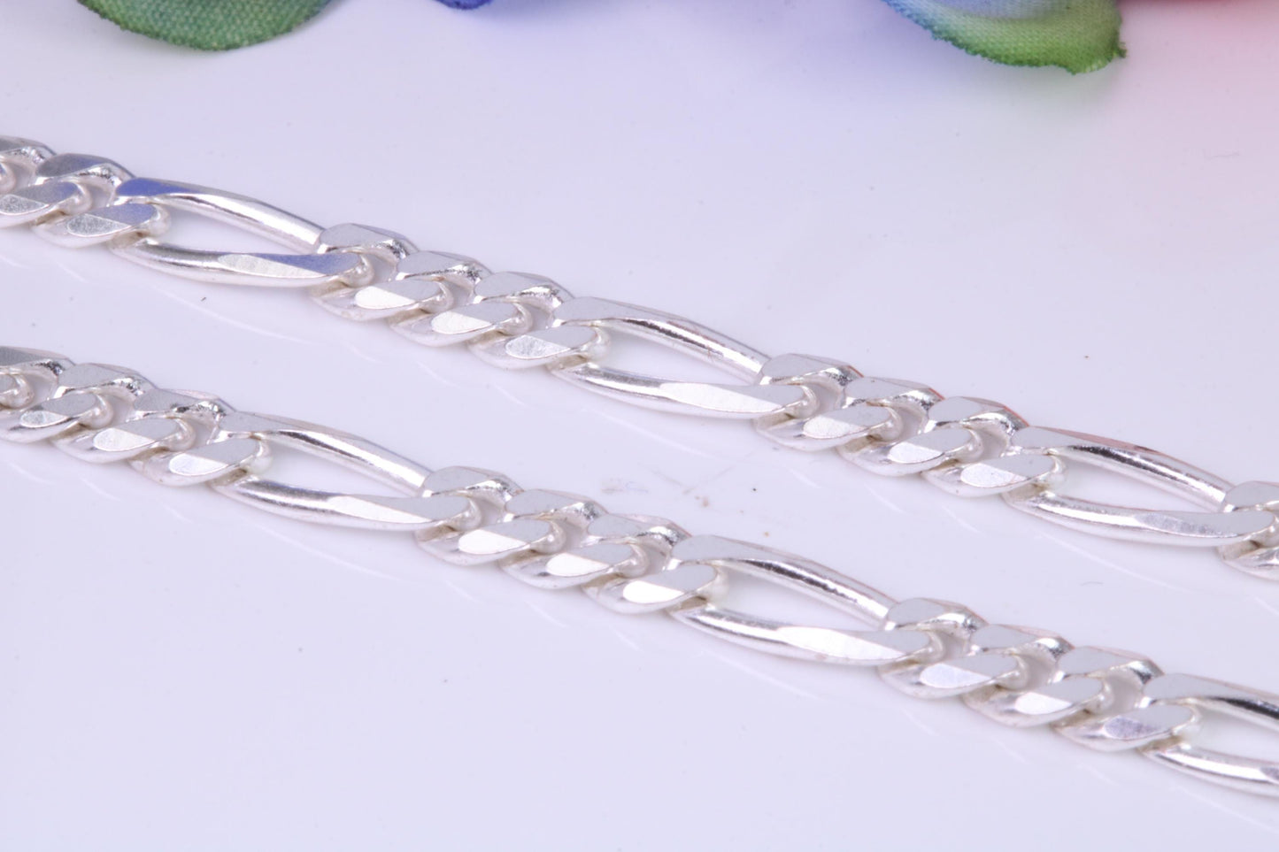 Heavy Figaro Chain, Made from solid 925 graded Sterling Silver, 18 or 22 inches long