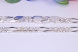 Heavy Figaro Chain, Made from solid 925 graded Sterling Silver