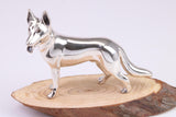 Standing Alsatian Miniature Figurine, Made from Cast 925 Grade Sterling Silver with British Hallmark