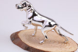Pointer Dog Miniature Figurine, Made from Cast 925 Grade Sterling Silver with British Hallmark