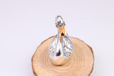 Swan Miniature Figurine, Made from Cast 925 Grade Sterling Silver with British Hallmark