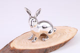 Rabbit Miniature Figurine, Made from Cast 925 Grade Sterling Silver with British Hallmark