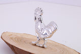 Large Standing Rooster Figurine, Made from Solid Cast 925 Grade Sterling Silver with British Hallmark