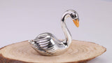 Swan Miniature Figurine, Made from Cast 925 Grade Sterling Silver with British Hallmark