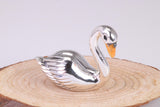 Swan Miniature Figurine, Made from Cast 925 Grade Sterling Silver with British Hallmark