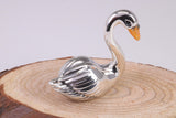 Swan Miniature Figurine, Made from Cast 925 Grade Sterling Silver with British Hallmark