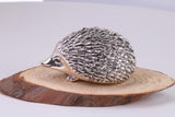 Small Hedgehog Miniature Figurine, 33 mm Long, Made from Cast 925 Grade Sterling Silver with British Hallmark