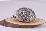 Hedgehog Miniature Figurine, 38 mm Long, Made from Cast 925 Grade Sterling Silver with British Hallmark