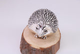 Hedgehog Miniature Figurine, 38 mm Long, Made from Cast 925 Grade Sterling Silver with British Hallmark