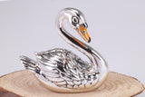 Swan Miniature Figurine, Made from Cast 925 Grade Sterling Silver with British Hallmark
