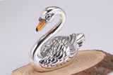 Swan Miniature Figurine, Made from Cast 925 Grade Sterling Silver with British Hallmark