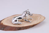 Collie Dog Miniature Figurine, Made from Cast 925 Grade Sterling Silver with British Hallmark