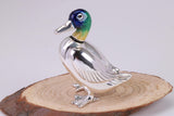 Duck Miniature Figurine, Made from Cast 925 Grade Sterling Silver with British Hallmark