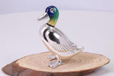 Duck Miniature Figurine, Made from Cast 925 Grade Sterling Silver with British Hallmark